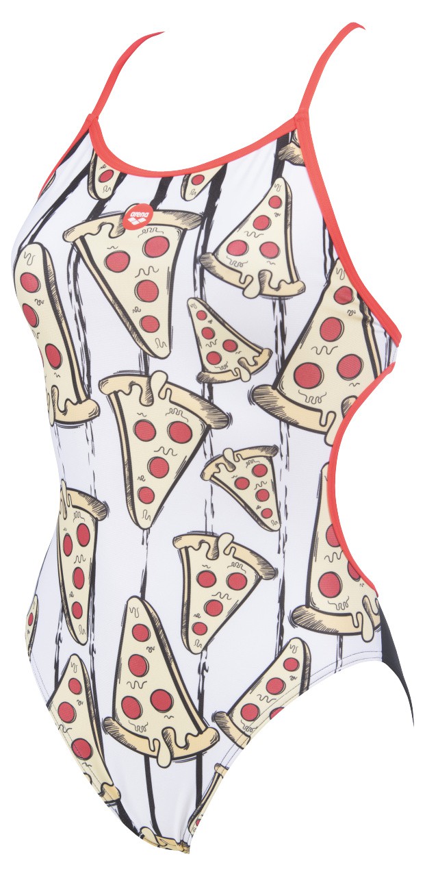 W Crazy Pizza Lace Back One Piece