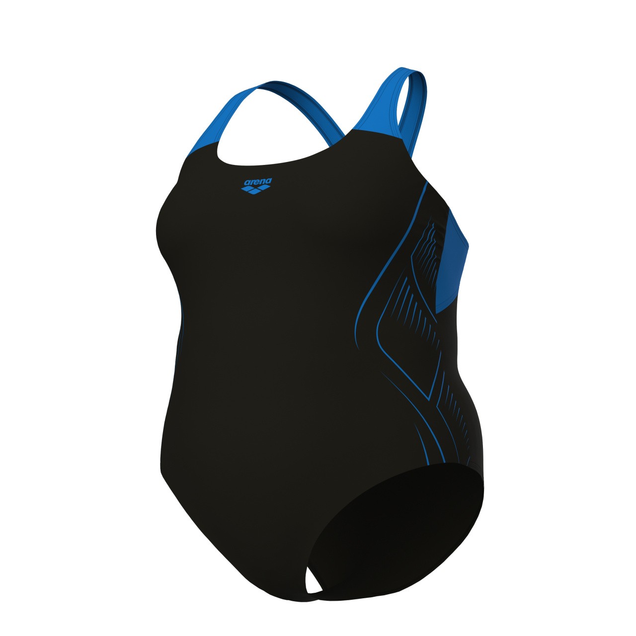 W Reflecting Swimsuit One Piece Plus black-blue