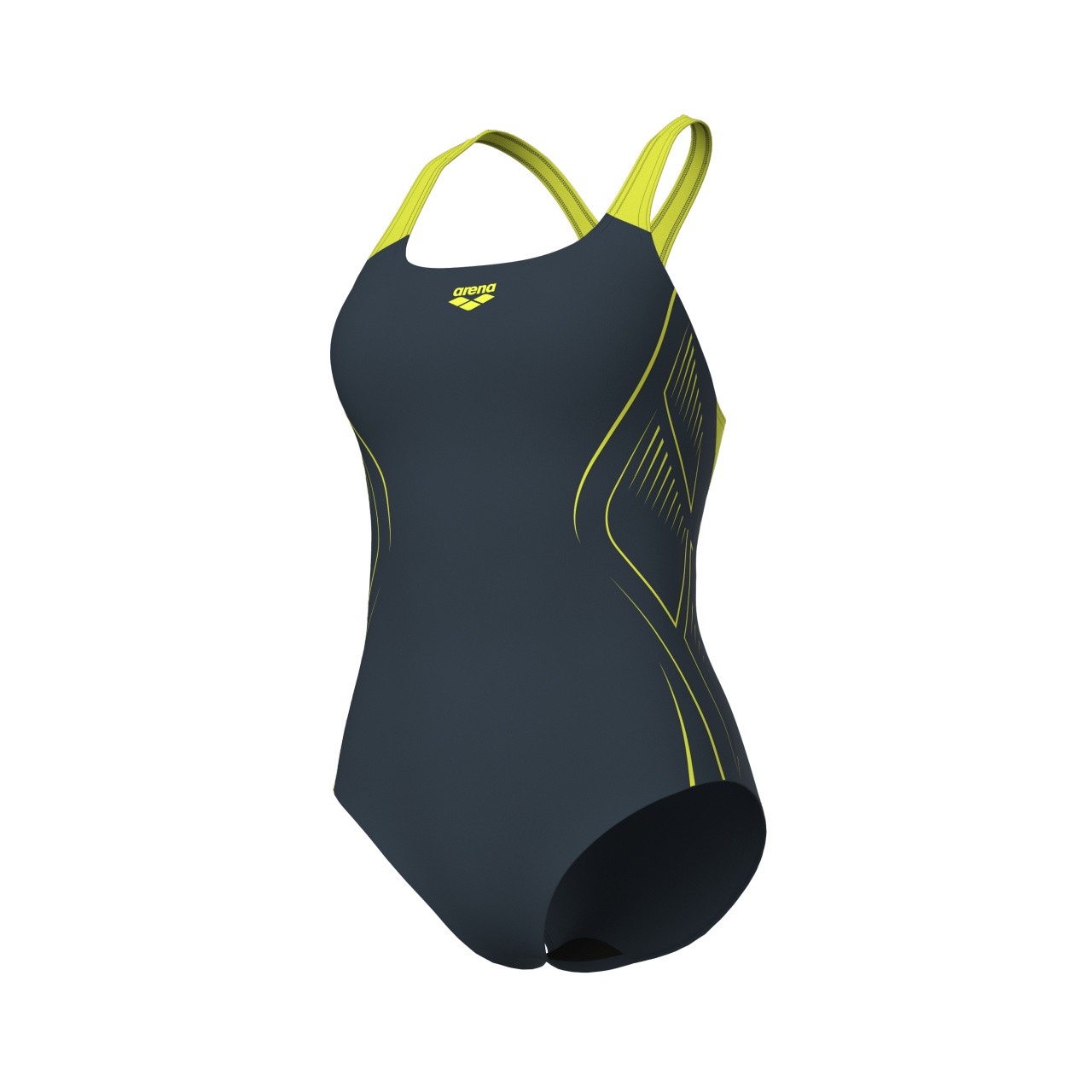 W Reflecting Swimsuit Swim Pro Back asphalt-soft