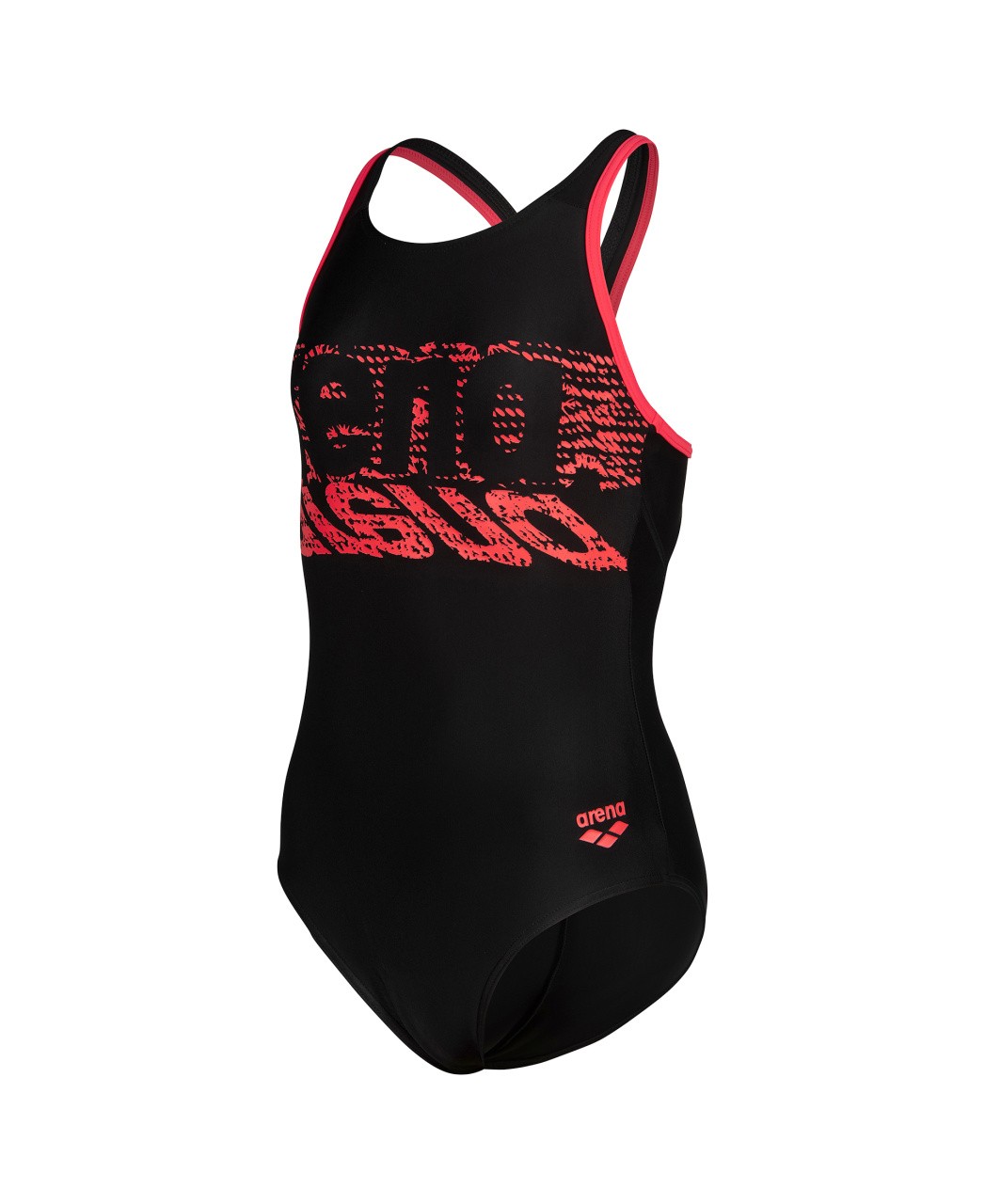 G Shaking Swimsuit V Back One Piece black-fluo