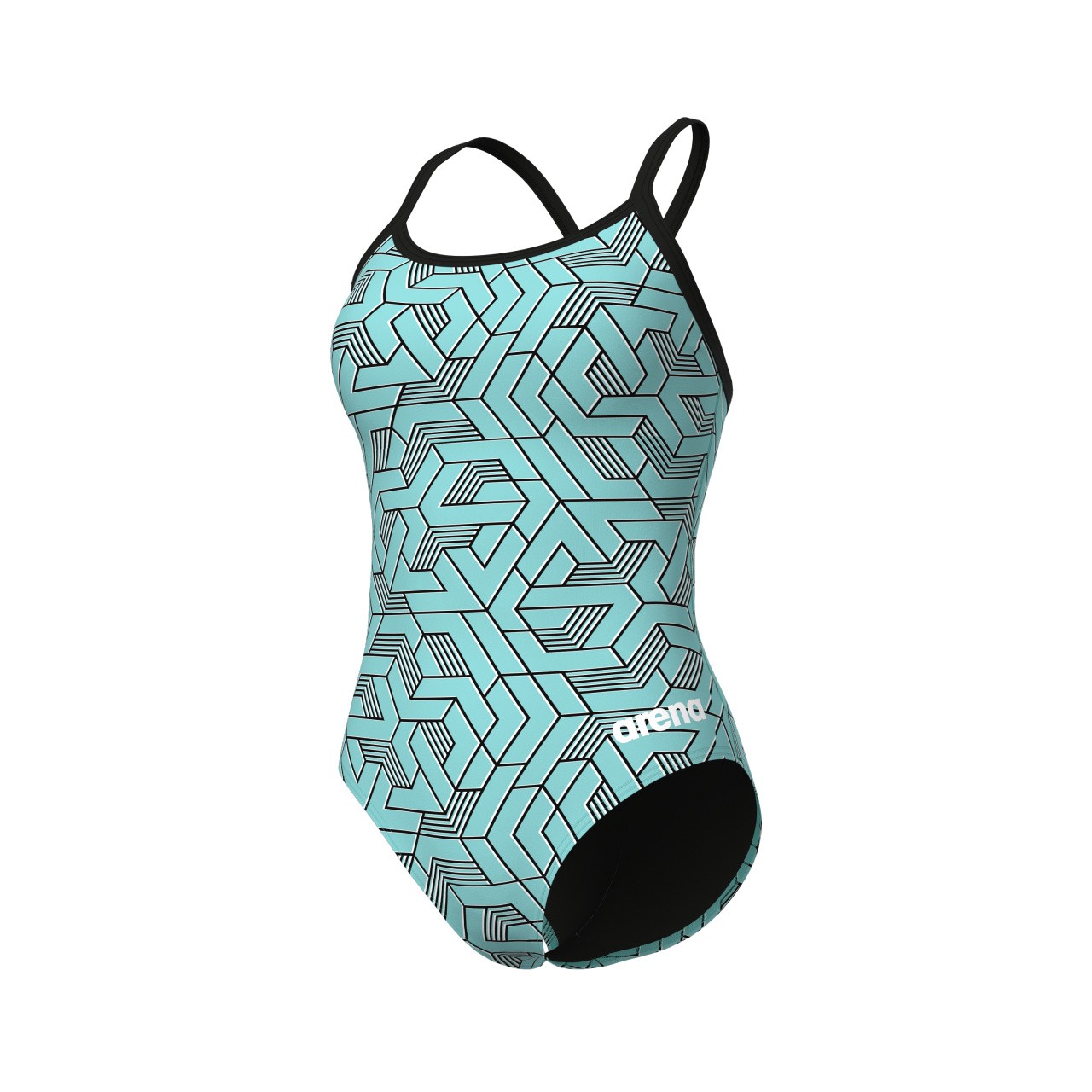 W Escape Swimsuit Lightdrop Back black-waterblue