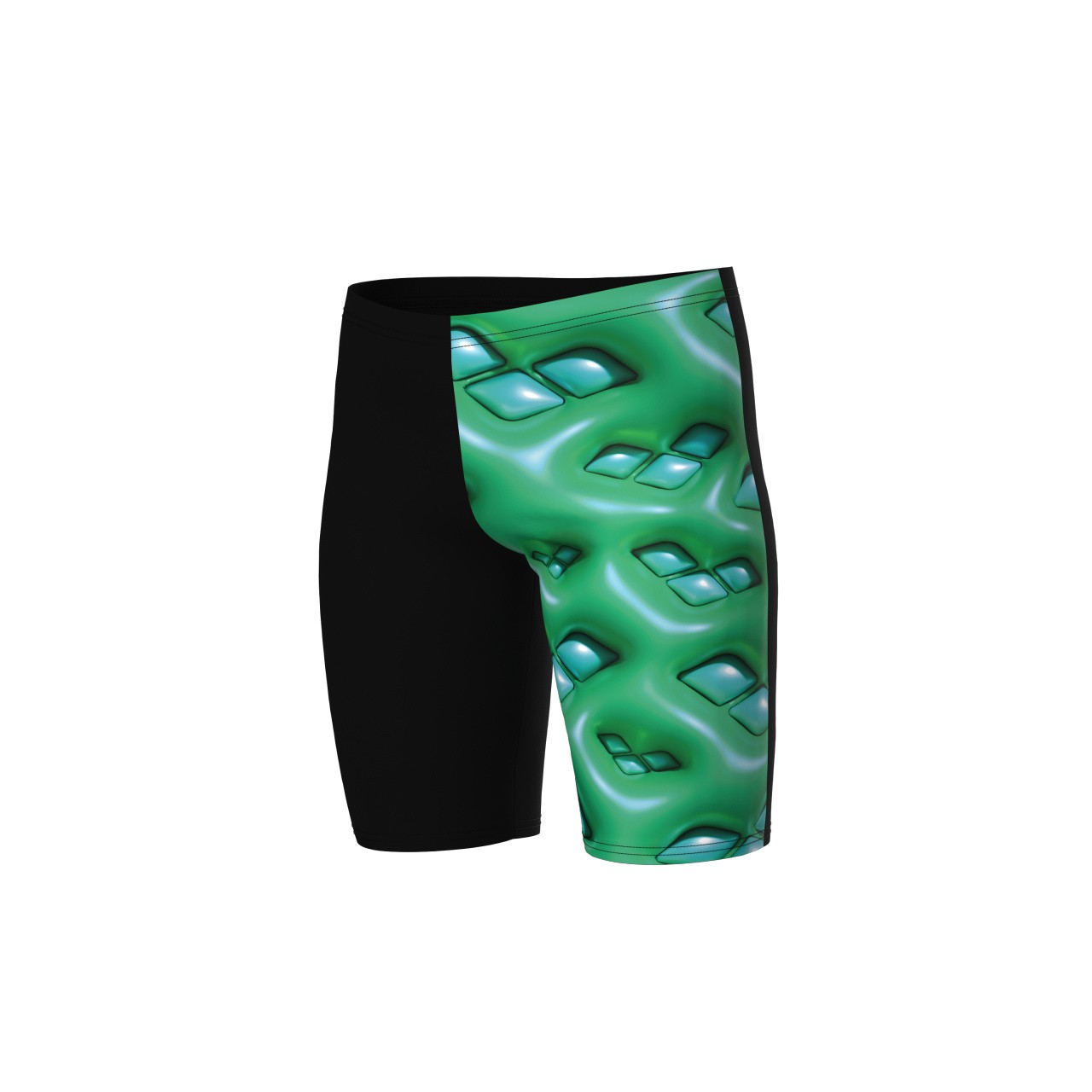B Logo Graphic Swim Jammer black-soft green