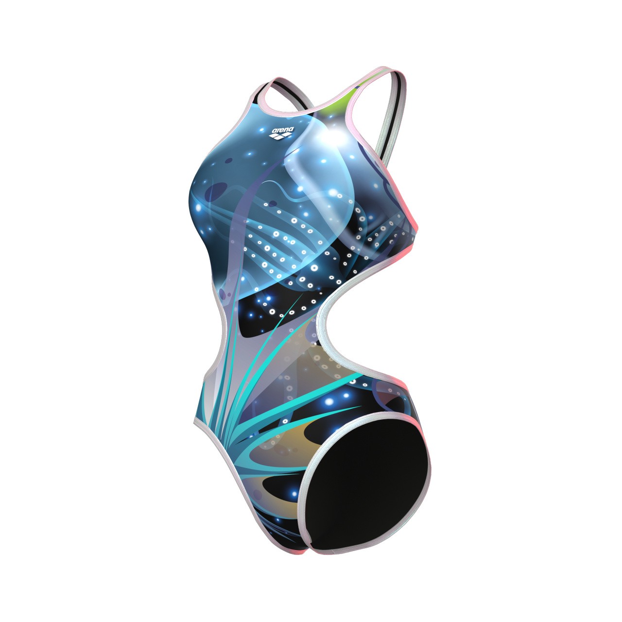 W One Print Swimsuit Tech Back black