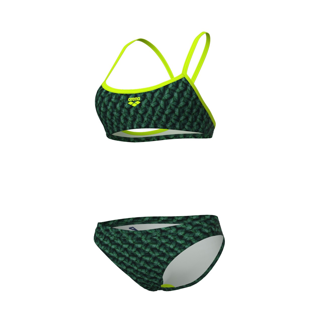 W Monogram Bikini Bandeau dark sage multi-artic