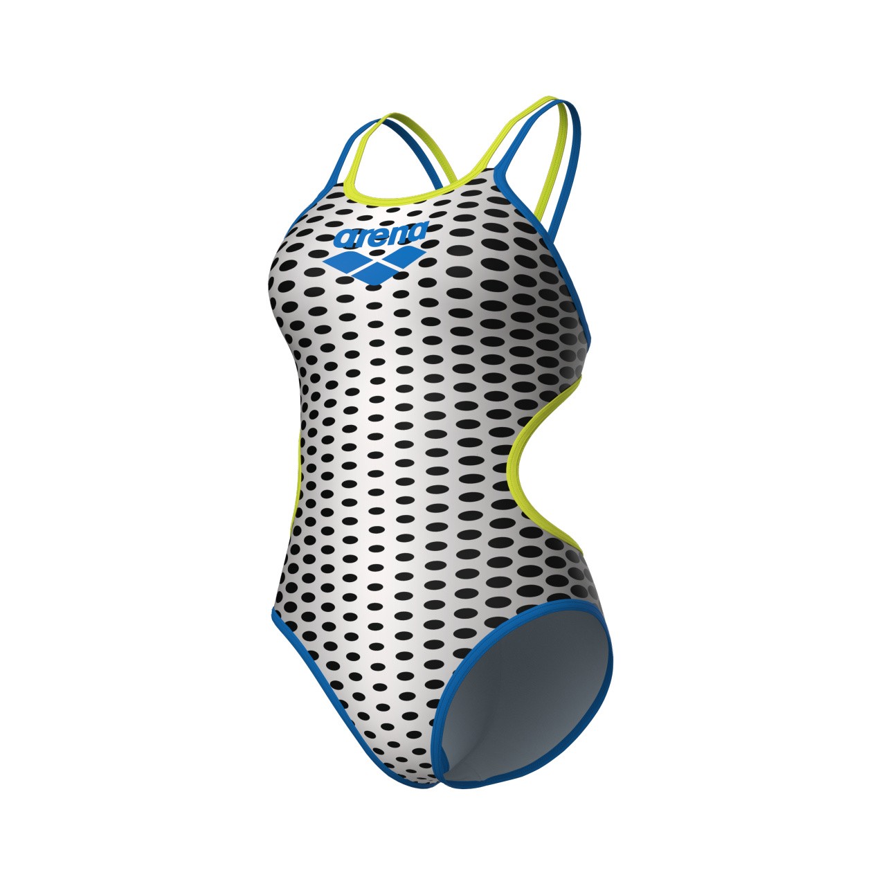 W Double Cross Back One Piece white-blue-soft