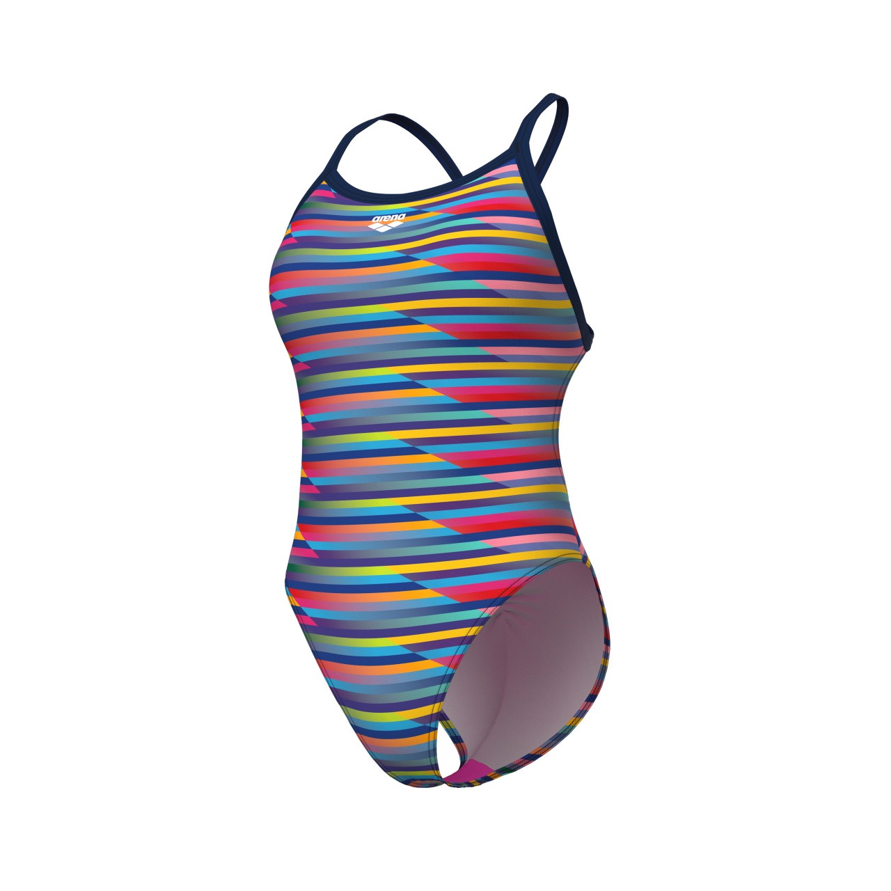 W Racing Stripe Swimsuit Xcriss Cross navy