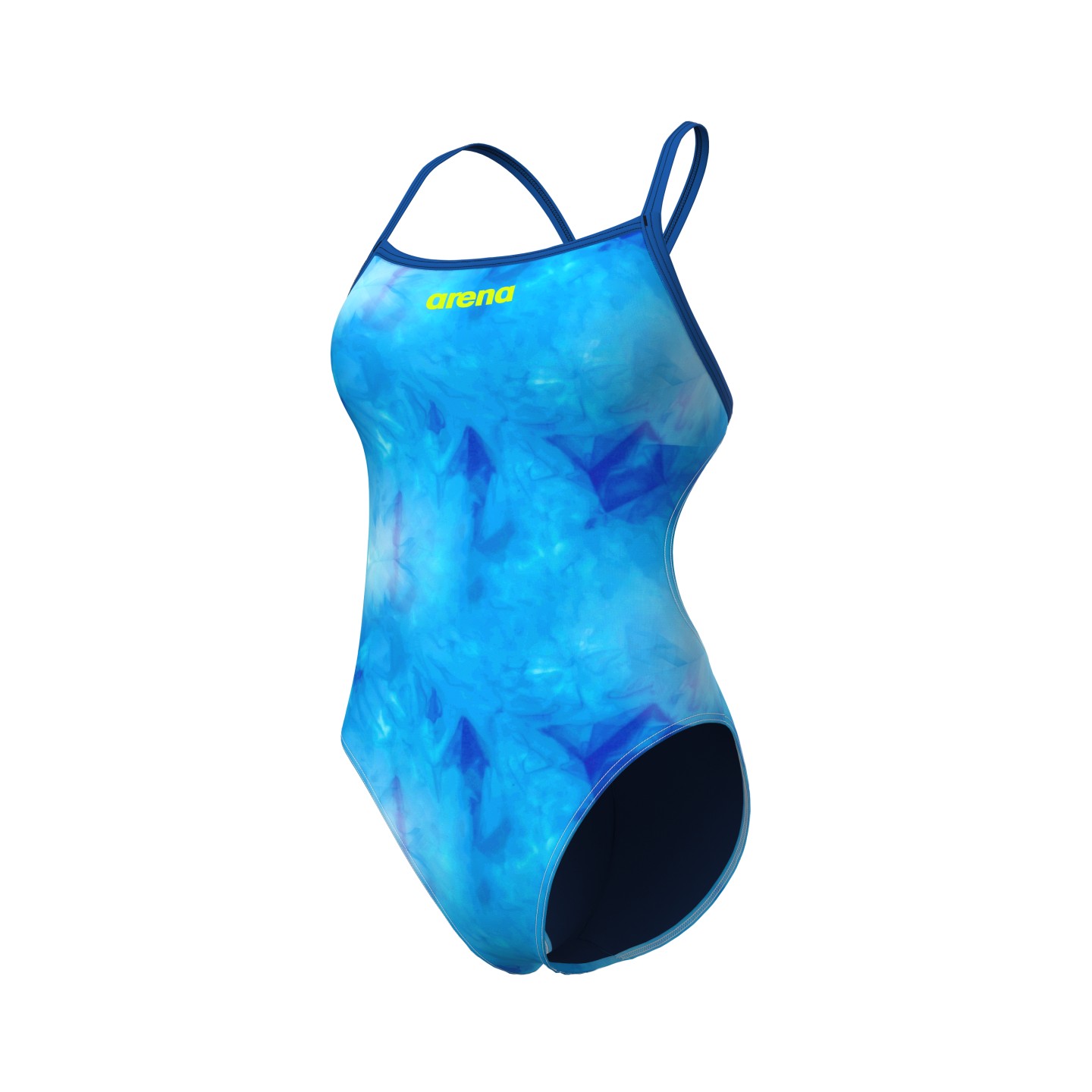 W Swimsuit Challenge Back Tie Dye blue