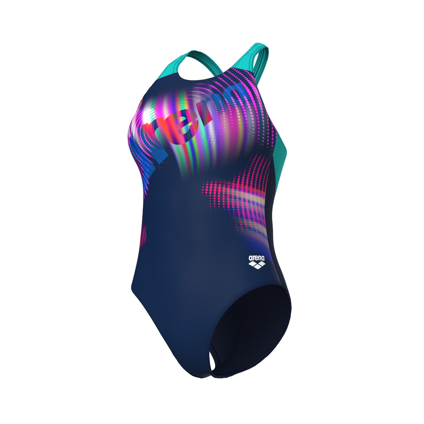 W Lit Logo Swimsuit V Back