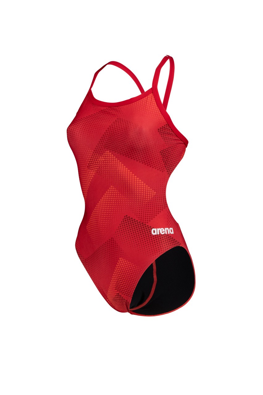 W Halftone Swimsuit Challenge Back red-team